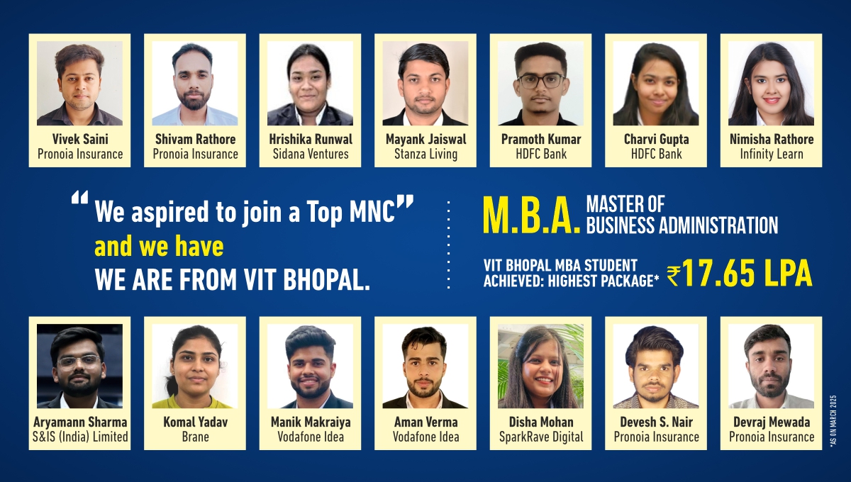 Placed Students - MBA - VIT Bhopal